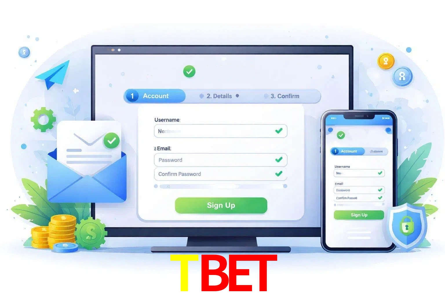 Registro de nuevo usuario y configuración de cuenta TBET